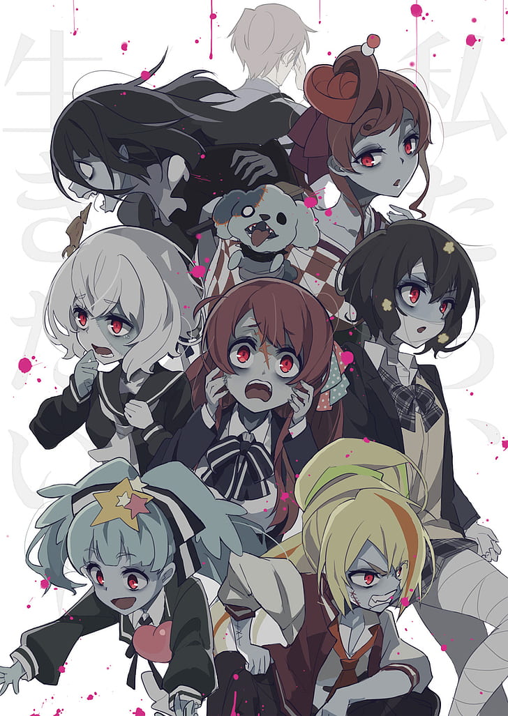 Zombieland Saga, anime girls, redhead, ribbon, school uniform, Zombie 4 /  Junko Konno, HD wallpaper | Wallpaperbetter