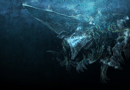 Film, Pacific Rim, Dark, Kaiju, Monster, Underwater, HD tapet HD wallpaper