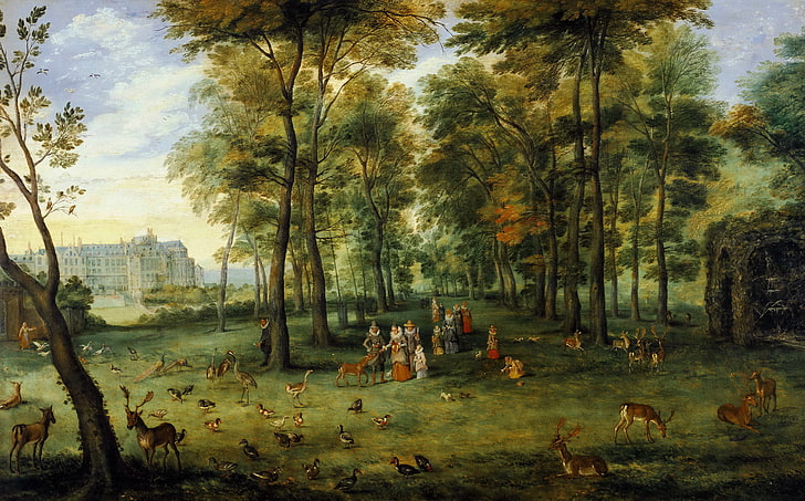 landscape, picture, Jan Brueghel the younger, HD wallpaper