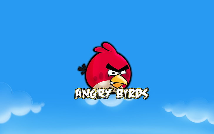 Logo Angry Birds, burung pemarah, burung, merah, langit, paruh, Wallpaper HD