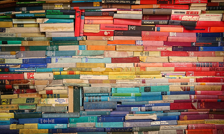 مجموعة متنوعة من الكتب والكتب والمكتبة والمكتبة والقراءة، خلفية HD