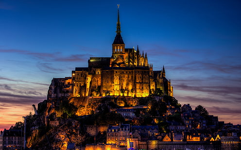 Gebäude, Schloss, Mont, Saint Michel, HD-Hintergrundbild HD wallpaper