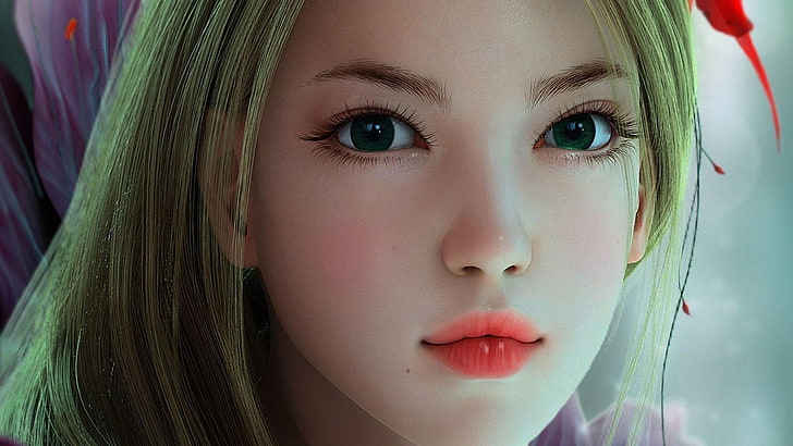 ตุ๊กตานกฮูกเซรามิกสีขาวและสีชมพู, 3D, ศิลปะดิจิตอล, CGI, วอลล์เปเปอร์ HD