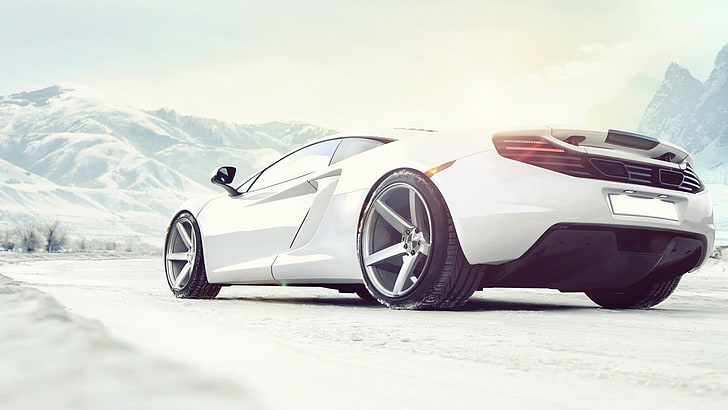 бял спортен автомобил, McLaren, спортен автомобил, автомобил, McLaren MP4-12C, бели автомобили, Super Car, превозно средство, HD тапет