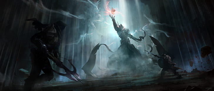 Diablo, Diablo III: Reaper Of Souls, Barbarian (Diablo III), Demon Hunter (Diablo III), Malthael (Diablo III), HD wallpaper