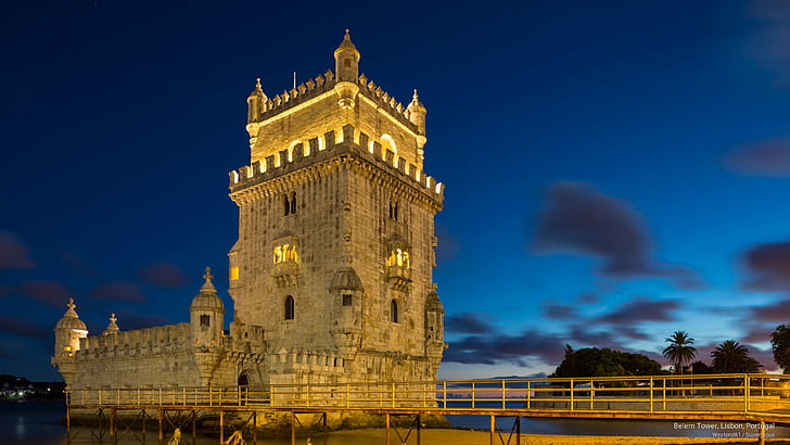Torre di Belem, Lisbona, Portogallo, monumenti, Sfondo HD