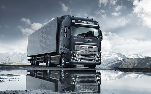 caminhão de carga Volvo cinza e preto, volvo fh16, volvo fh, volvo fn16 750, fh16, HD papel de parede HD wallpaper