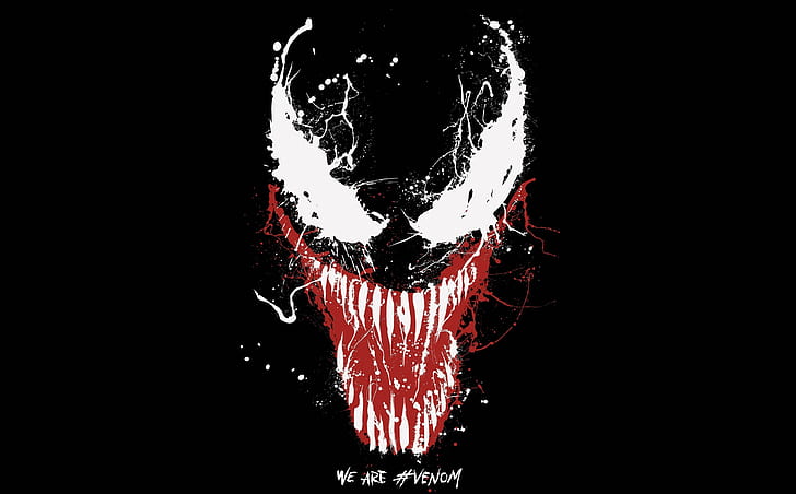 background, paint, Eyes, black, Sony, poster, 2018, Comics, MARVEL, Venom, symbiont, symbiote, catch, we are #venom, fan poster, HD wallpaper