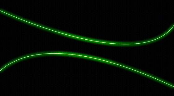 Зелена неонова светлина, зелена вълнова линия, Aero, черно, зелено, светлина, неон, HD тапет HD wallpaper