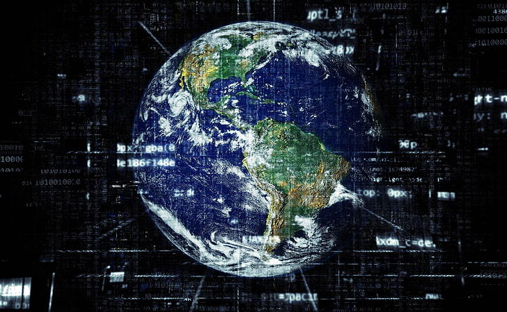 globalisasi, jaringan, bumi, teknologi, internet, Wallpaper HD