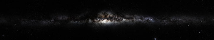 Vintergatan galaktiska centrum, Vintergatan, rymden, galaxen, trippel skärm, HD tapet
