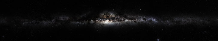 Dreifachbildschirm, Galaxie, Weltraum, Milchstraße, HD-Hintergrundbild