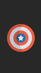 Kaptan Amerika kalkan logosu, süper kahraman, minimalizm, Kaptan Amerika, HD masaüstü duvar kağıdı HD wallpaper