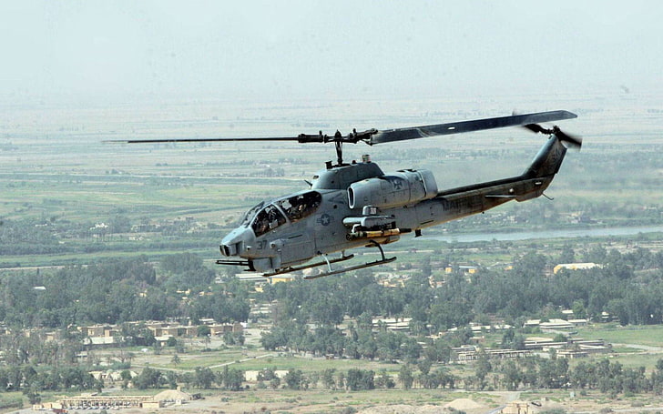 Bell AH-1 Cobra, gri helikopter, Uçaklar / Uçaklar, Bell Helikopterleri, uçak, uçak, helikopter, HD masaüstü duvar kağıdı
