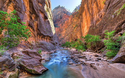 Vue sur le parc national de Zion, parc de Zion, canyon de Zion, paysage, Fond d'écran HD HD wallpaper