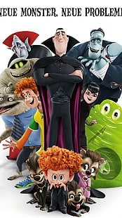 Poster Hotel Transylvania 2, ilustrasi karakter Hotel Transylvania, Film, Film Hollywood, hollywood, animasi, 2015, Wallpaper HD HD wallpaper