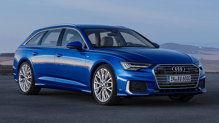 Audi, Audi A6 Avant S Line, Blue Car, Легковой автомобиль, Автомобиль повышенной комфортности, Универсал, HD обои