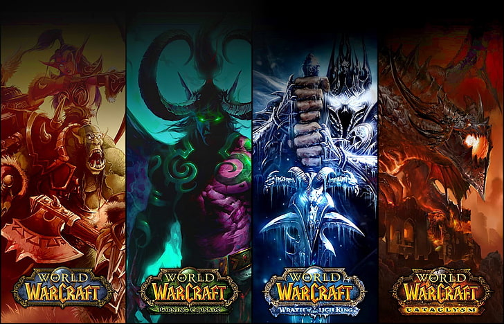 World of Warcraft, World of Warcraft, Illidan Stormrage, Deathwing, Lich King, Warcraft Dünyası: Lich King'in Gazabı, Warcraft Dünyası: Yanan Haçlı Seferi, Warcraft Dünyası: Cataclysm, HD masaüstü duvar kağıdı