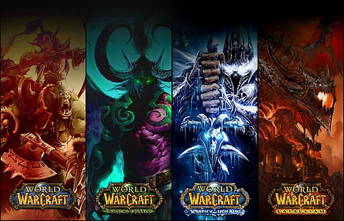 World of Warcraft, World of Warcraft, Иллидан Ярость Бури, Смертокрыл, Король-лич, World of Warcraft: Гнев Короля-лича, World of Warcraft: Пылающий крестовый поход, World of Warcraft: Катаклизм, HD обои HD wallpaper