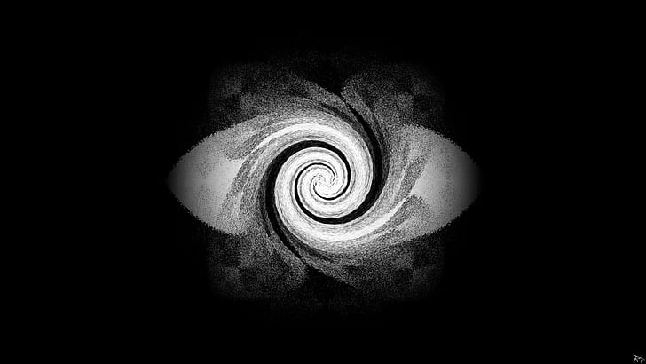 svartvitt, spiral, HD tapet