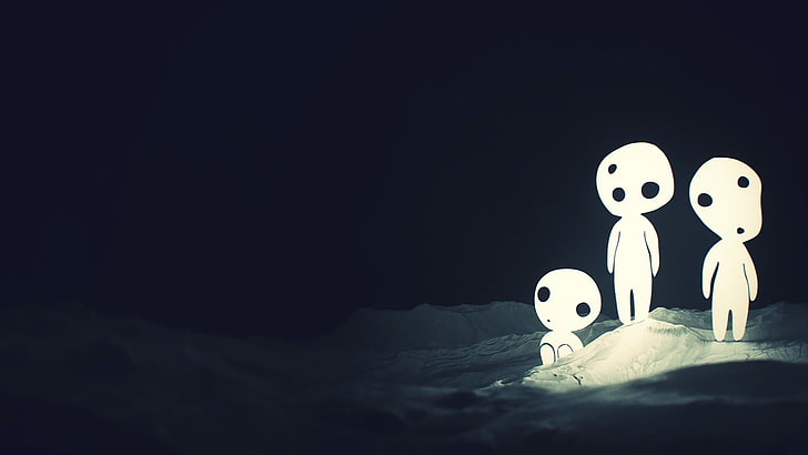 drei Aliens digitale Tapete, Prinzessin Mononoke, Geister, Anime, HD-Hintergrundbild