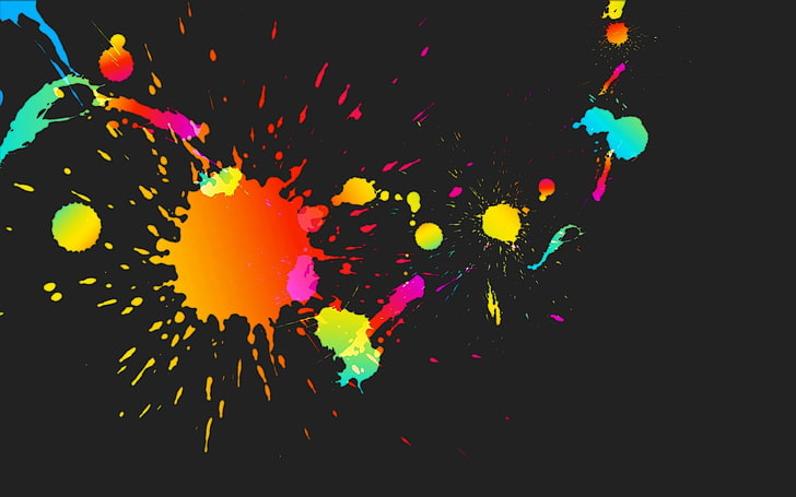 multicolored abstract art, paint splatter, colorful, HD wallpaper