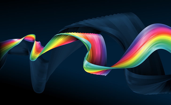 Rainbow Colors Dark Blue, red and multicolored curving rainbow wallpaper, Aero, Colorful, Blue, Dark, Rainbow, Colors, HD wallpaper