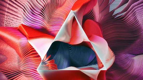 blaue, rosa und weiße digitale Tapete, Dreieck, Zusammenfassung, Linien, bunt, Geometrie, digitale Kunst, Formen, HD-Hintergrundbild HD wallpaper