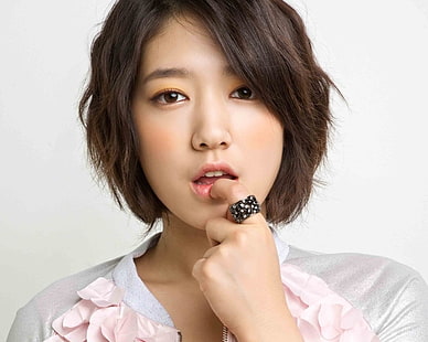 rosto de mulher, atriz coreana, Park Shin-hye, asiática, morena, mulheres, rosto, lábios, olhos castanhos, coreano, boca aberta, HD papel de parede HD wallpaper