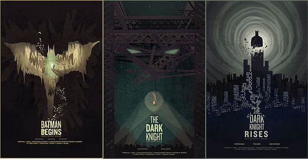 The Dark Knight Rises, Christopher Nolan, Batman Begins, artwork, Bane, Batman, DC Comics, movies, Joker, Catwoman, The Dark Knight, collage, HD wallpaper HD wallpaper