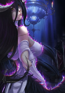 anime, Albedo (OverLord), Overlord (anime), succubus, Tapety HD HD wallpaper