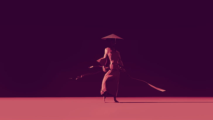 silhouette of person, artwork, low poly, HD wallpaper