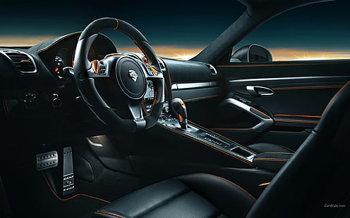 Porsche Cayman Interior HD, autos, porsche, interior, caimán, Fondo de pantalla HD HD wallpaper