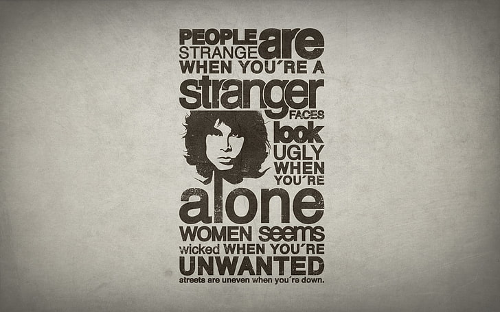 People Are Strange, Jim Morrison, quote, lyrics, typography, The Doors, simple background, The Doors (Music), HD wallpaper