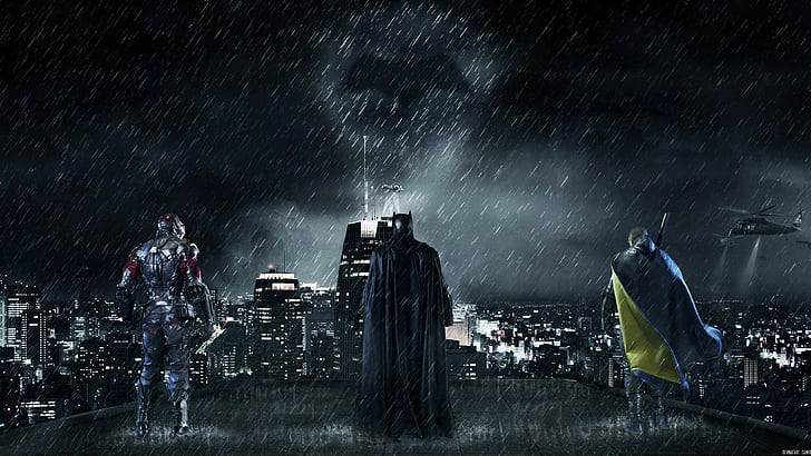 Batman, Gotham City, 4K, pioggia, notte, eroe, Batman, Gotham City, 4K, pioggia, notte, eroe, Sfondo HD