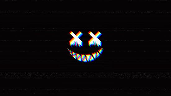 dark, smile, smiling, large eyes, crying, Crazy Face, glitch art, minimalism, errors, scary face, Terror, HD wallpaper HD wallpaper