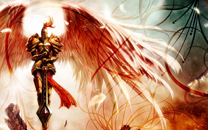 game application knight with wings wallpaper, League of Legends, Kayle, HD wallpaper