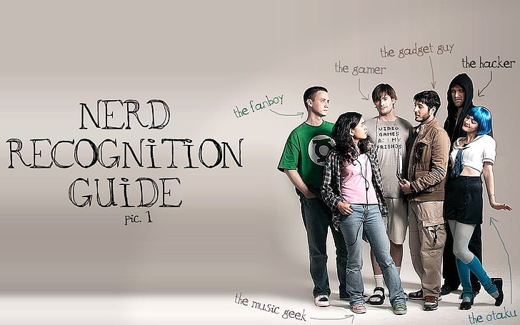 nerd recognition guide pic. 1, infographics, women, men, HD wallpaper
