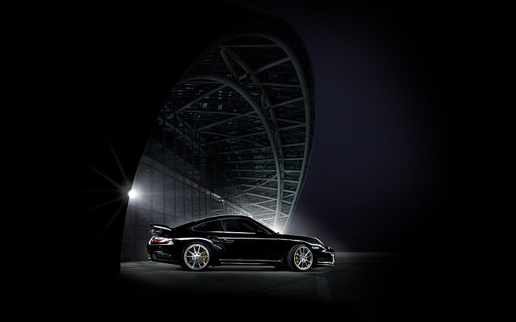 black coupe, car, vehicle, Porsche 911 Carrera S, Porsche, HD wallpaper