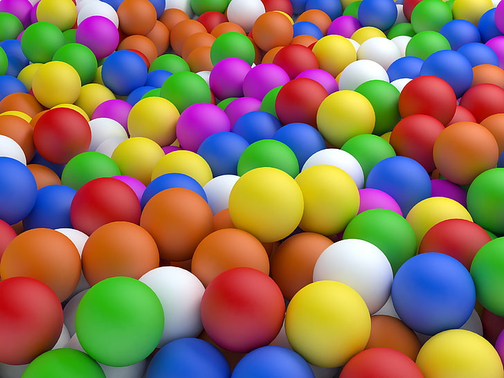 bermacam-macam bola warna, bola, warna-warni, bola, Wallpaper HD