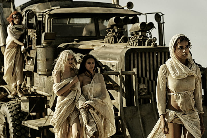 Film, Mad Max: Fury Road, Abbey Lee, Capable (Mad Max), Cheedo the Fragile, Courtney Eaton, Riley Keough, The Dag (Mad Max), Toast the Knowing, Zoë Kravitz, HD tapet