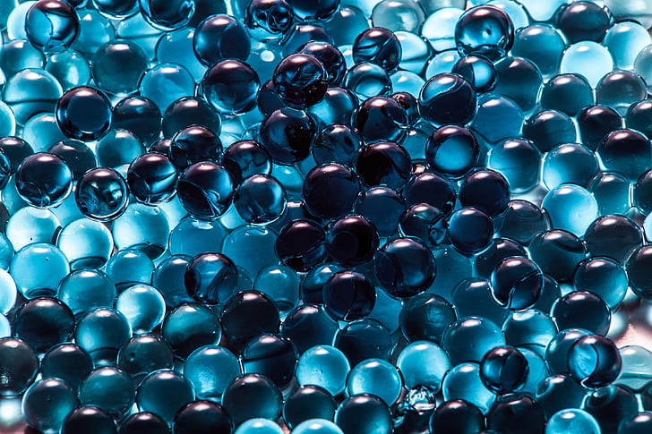 Jelly balls, 4K, Blue, HD wallpaper