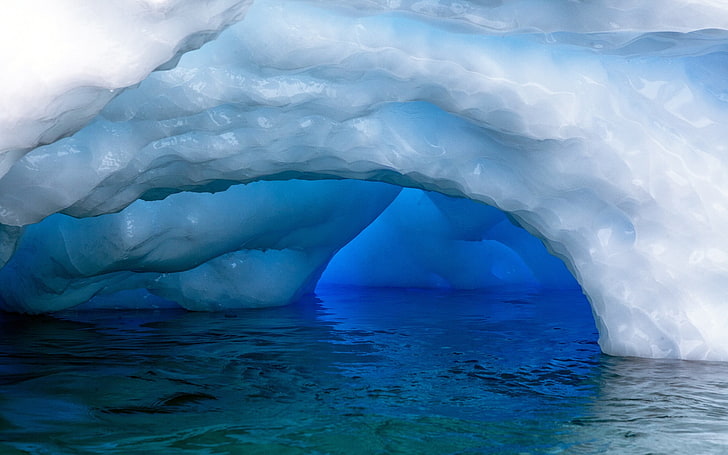ธรรมชาติน้ำแข็งภูมิทัศน์ภูเขาน้ำแข็ง, วอลล์เปเปอร์ HD