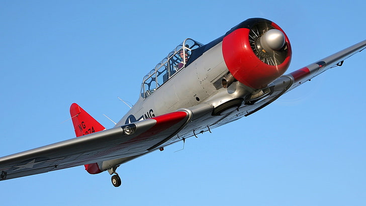 samolot, BBC, North American, T-6 Texan, wojskowy klub historyczny, w czasie II wojny światowej, łatwy trening szkoleniowy amerykański, kolekcja prywatna, Tapety HD