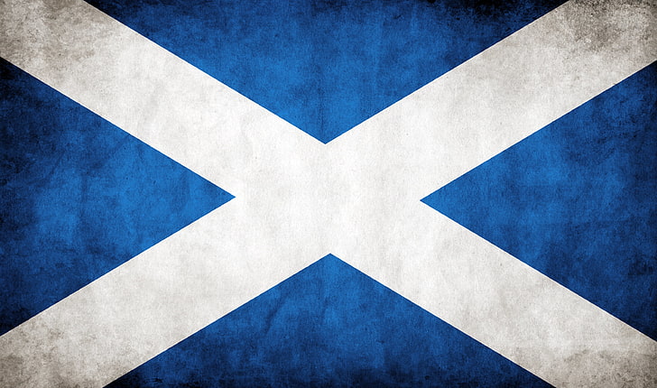 blue and white textile, scotland, flag, surface, texture, color, symbolism, HD wallpaper