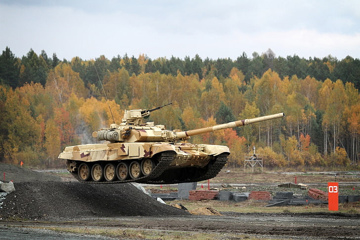 танк, армия, т-90, военный, прыжки, машина, HD обои