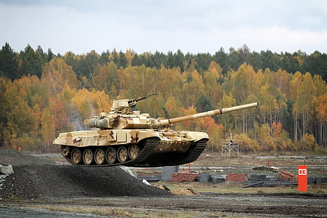 tank, tentara, T-90, militer, melompat, kendaraan, Wallpaper HD HD wallpaper