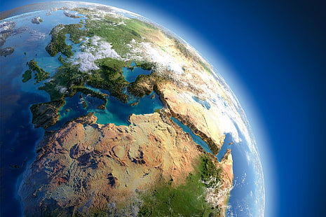 Bumi, Dari Luar Angkasa, Eropa, Planet, Luar Angkasa, Wallpaper HD HD wallpaper