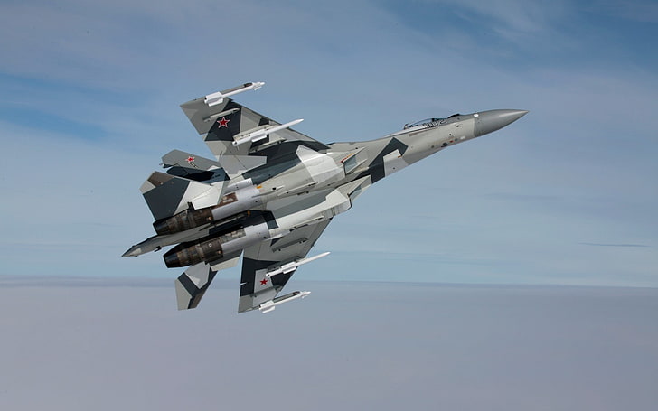 Sukhoi Su-35, pesawat terbang, pesawat militer, militer, Wallpaper HD