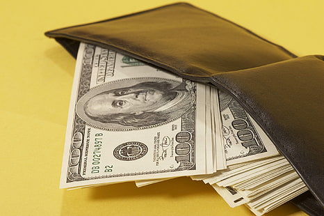 100 ABD doları banknot, çantalar, para, dolar, faturalar, HD masaüstü duvar kağıdı HD wallpaper